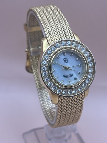 Victoria Wieck Watch Women Rose Gold Tone Bling Crystals MOP New Battery - Picture 2 of 7