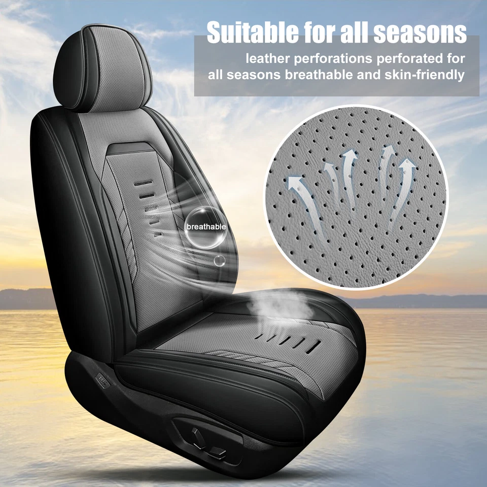 Car 5 Seat Covers PU Leather Cushion Full Set Protector For 2010-2017 Volvo XC60 Foto 4 de 4