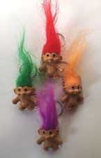 Cute Troll Novelty Keyring Coloured Hair Trolls Keychain Pencil Topper