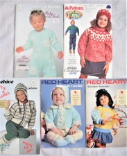 Lot of Baby  Children Knitting Patterns, Patons, Red Heart - Infant to Size 10