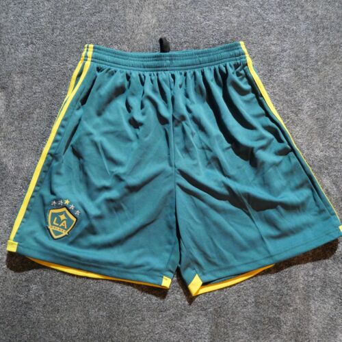 Los Angeles LA Galaxy Logo Youth Soccer Shorts Size Large Green - Picture 1 of 6