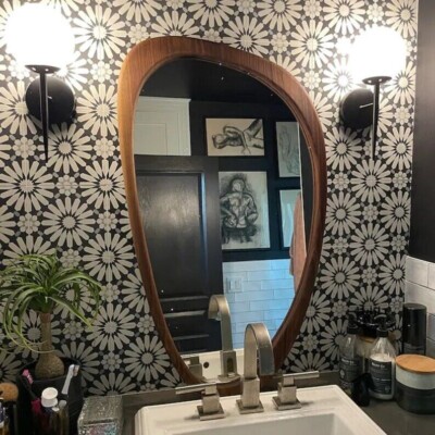 Mid Century Asymmetrical Wall Mirror Organic Mirror  İrregular Mirror Home decor