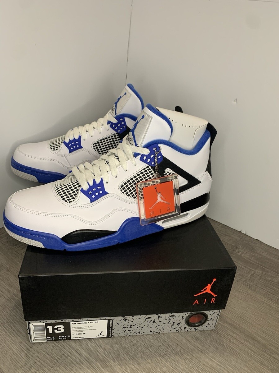 AIR JORDAN 4 IV RETRO GS USED SIZE 6.5Y MOTORSPORTS WHITE GAME ROYAL 408452 117 AIR JORDAN 4 IV RETRO GS USED SIZE 6.5Y MOTORSPORTS WHITE  main image 4