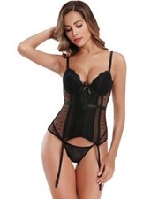 Bustino Corsetto Sexy Lingerie Reggicalze Abito Completino Intimo guepiere Body