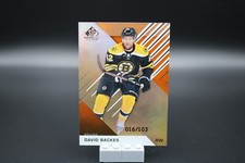 2016-17 Upper Deck SP Game Used David Backes #20 Orange #/103 Boston Bruins