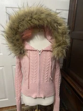 fur zip up hoodie y2k