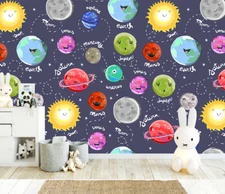 3D Sun Mars Moon Earth 35818NA Wallpaper Wall Murals Removable Wallpaper Fay