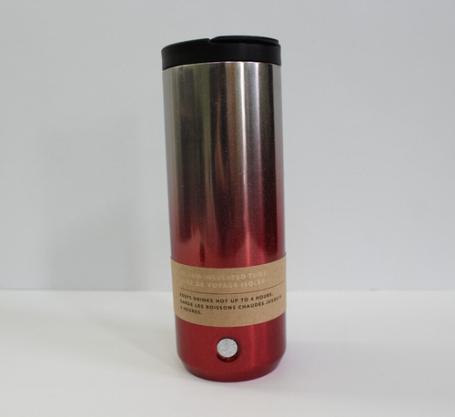 Starbucks Holiday 2018 Silver Red Ombre Sparkle Insulated Stainless Steel READ - Picture 10 of 12