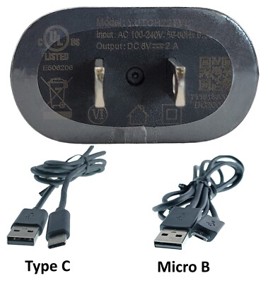 OEM Nokia Charger YUTCH22TVL (5V-2A) +Two USB Cables (Type C & Micro B)