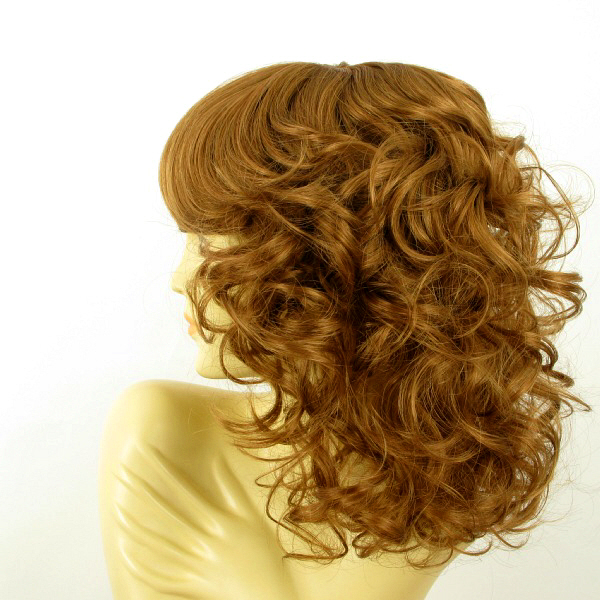 Perruque Bouclée Mi-longue Blond Cuivré Clair – Modèle Célia F27613 – Synthétique – Taille Moyenne