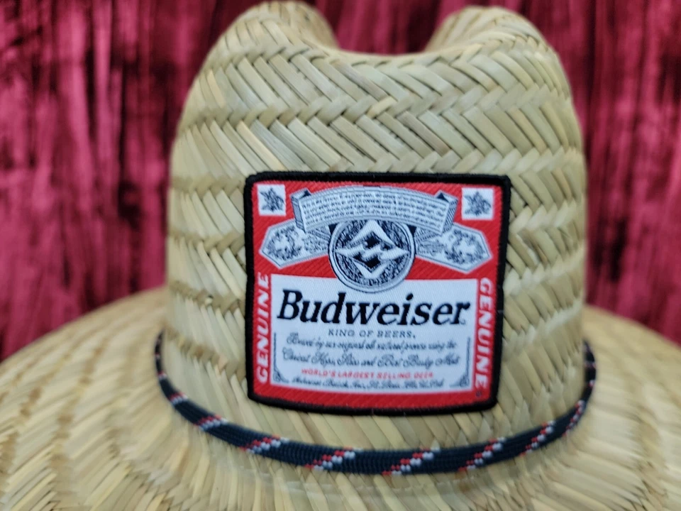 NUEVO NUEVO CON ETIQUETAS Billabong Sombrero de Paja BUD Budweiser Cerveza Salvavidas Navegación Aire Libre Playa Foto 2 de 4