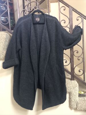 TARNISH Nordstrom O/S Gray Knit Sweater Jacket Oversized Cardigan Draped  Front