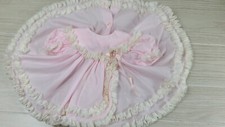 Vintage 3-6 Mos Pink And White Lace Ruffle Dress With Bloomers Pants