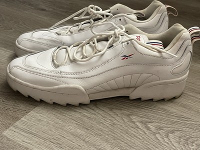 Reebok Rivyx Ripple White Leather Trainers Size 10.5 Classic chunky Shoes Y2K