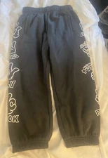 Molo Kids Joggers 7/122 Organic Cotton Sweatpants w/ Pockets Gray Peace NWOT