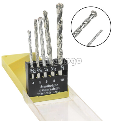 5PC NEW 4-10mm Tungsten Carbide Drill Bit Set for Concrete Drilling Power Tool