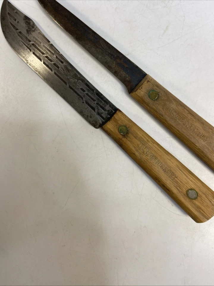 Lot 2 Vintage Old Hickory Ontario Knife Co 7" Butcher 6" Boning Kitchen Butcher - Image 2 of 4