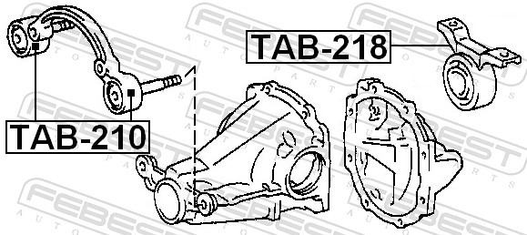 4x ✅Fits FEBEST TAB-210 DIFFERENTIAL MOUNT BUSHING  ⭐UK Seller⭐
