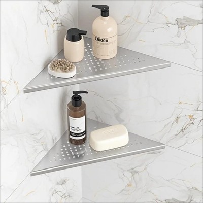 Gebürsteter Edelstahl Bad/Küche Regal Eck Dusche Fugen Wandhalterung 