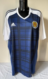 Scotland Adidas Blue White 2016/17 Home Shirt Guc Size 2xl 26” Ptp
