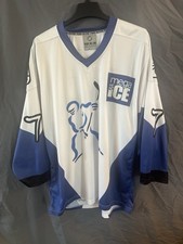 Hockey Jersey Asia Mega Ice Coach Play More Blue White Mens Large