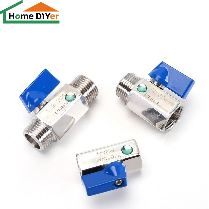 1/8" ~ 1" zoll AG/IG 304 Edelstahl Mini Kugelhahn Pneumatik Druckluft Wasserhahn - Bild 4 von 4