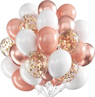 Luftballons RoséGold Weiß 12 Zoll Metallic Konfetti 60 StüCk Party Dekoration