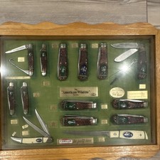 Camillus American Wildlife Series Pocketknife Display Case Lot 1984 Bone SS