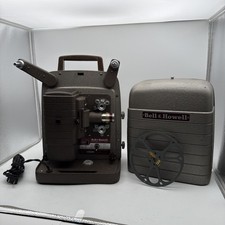 Vtg Bell Howell 253AR 8mm Film Projector Gray W/ Case Reel USA Tested Working