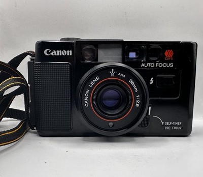 Canon AF35M Sure Shot 35mm Film Camera 38mm f/2.8 Flash Works Door Latch Issue