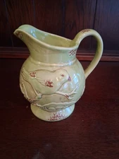 Tii Collection Green And Brown Pitcher With Bird And Nest With Birds