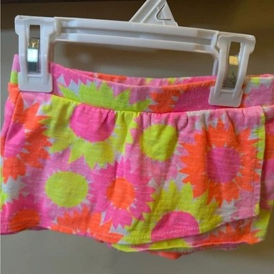 Jumping Beans Toddler Girls Shorts Skort Size 2T Clothes Floral Yellow Pink