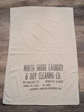 Vintage Sanitary Laundry & Dry Cleaning Cloth Laundry Winnetka Illinois 37X24