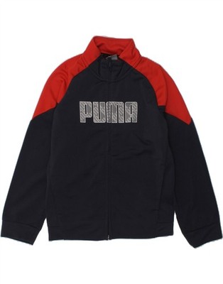 Puma Jungen Graphic Trainingsanzug Oberteil Jacke 5-6 Jahre Navy Blau Colourblock BK08