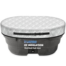 150 Gallon Oval Stock Tank Cover, 3 Layers Insulation and Silver UV Heat Refl...