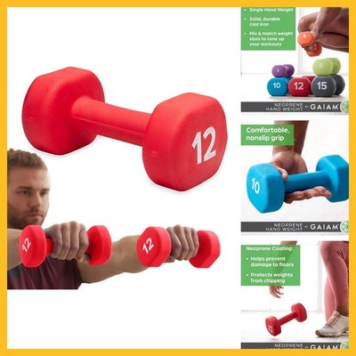 Gaiam Dumbbell Hand Weight (Sold in Singles) - Neoprene Coated Exercise & Fitnes