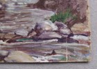 Robert Hogg Nisbet Attributed Vtg. Orig. Pastel Drawing / Painting - Old Bridge — photo 2