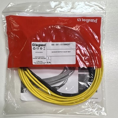 Legrand 5m Single-Mode FC to Blunt Optical Network Cable Yellow/Black PVC