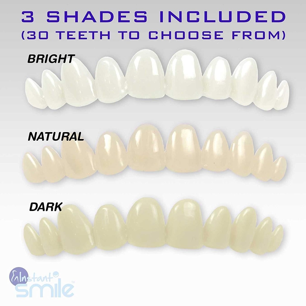 Instant Smile 30 Assorted Temporary Tooth Kit Deluxe 3 Shades