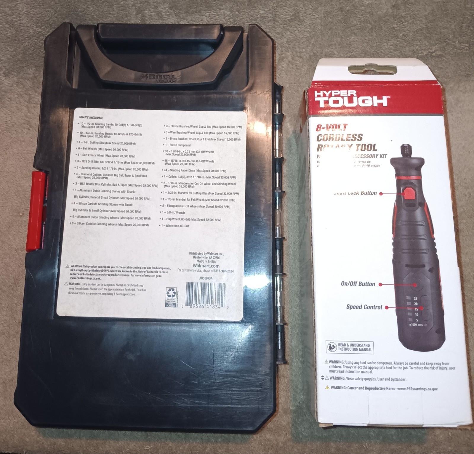 Hyper Tough 8 Vilt Cordless Rotary Tool And 200 Piece Accessory Kit