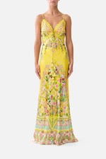 Camilla Lady Limonada Bias Slip Dress With Lace Edge Detail Size M