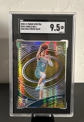 LaMelo Ball 10/10 RC GOLD #102 Spectra Asia Prizm SGC 9.5 Hornets Timberwolves