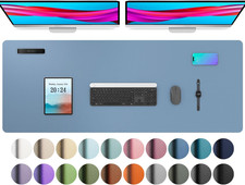 Leather Desk Pad Protector, Office Desk Mat, Large Mouse Pad, Non-Slip PU Leathe