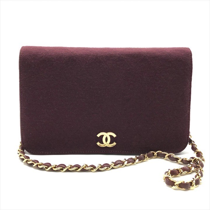Excellent Condition CHANEL Coco Mark Matelass Cotton Push Lock Chain Shoulder Ba