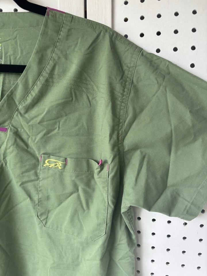 Iguana Med короткий SLV скраб Топ женщин Lg зеленый медицинский ветеринар врач медсестра - Изображение 2 из 4