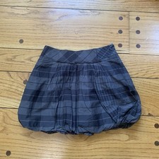 Juicy Couture Pleated Mini Skirt Dark Gray Plaid Pattern Size 10