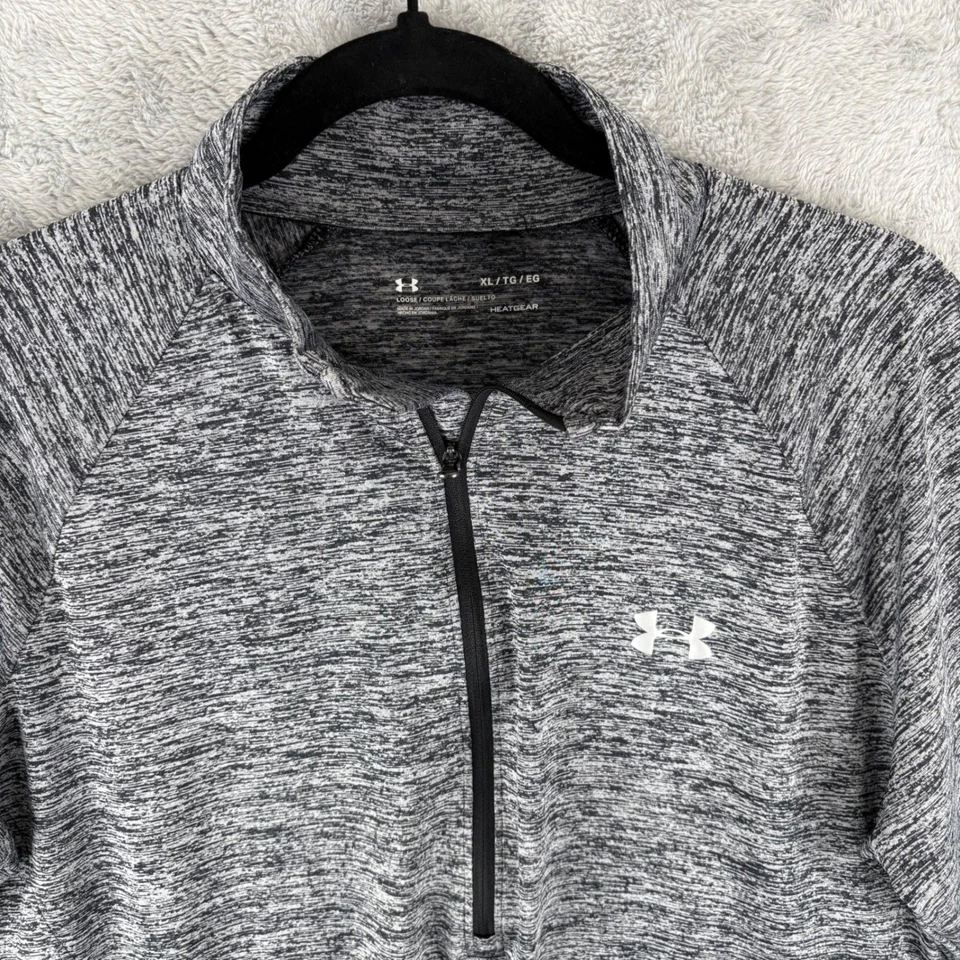 Under Armour Hombres XL HeatGear Gris 1/2 Cremallera Ligero Pullover Manga Larga Camisa Foto 4 de 4