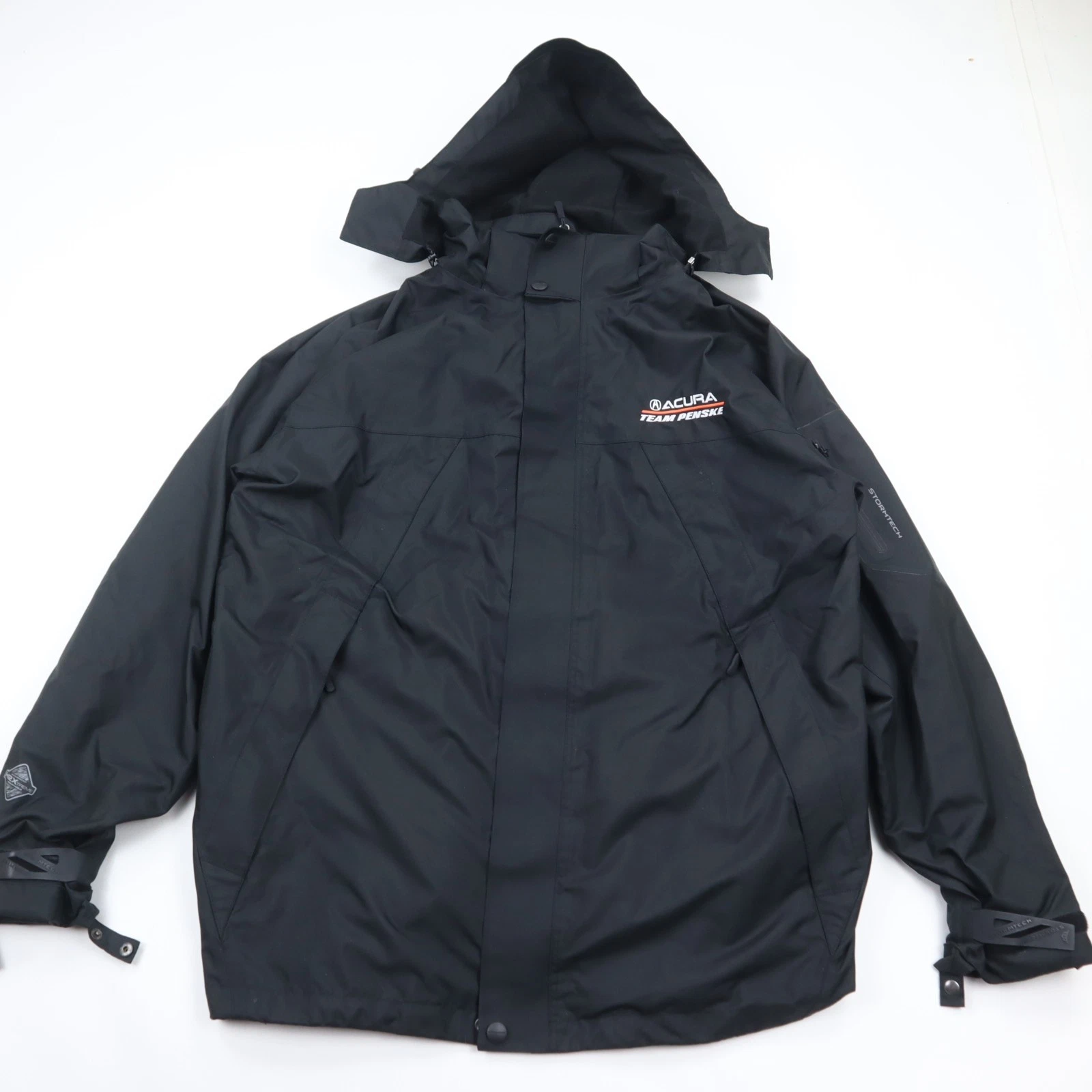 Acura Team Penske Stormtech Rain Jacket Mens XL Black Waterproof Removable Hood image 1