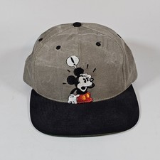 Vintage The Disney Store Mickey Mouse Snapback Hat Cap Made in USA Adult Grey