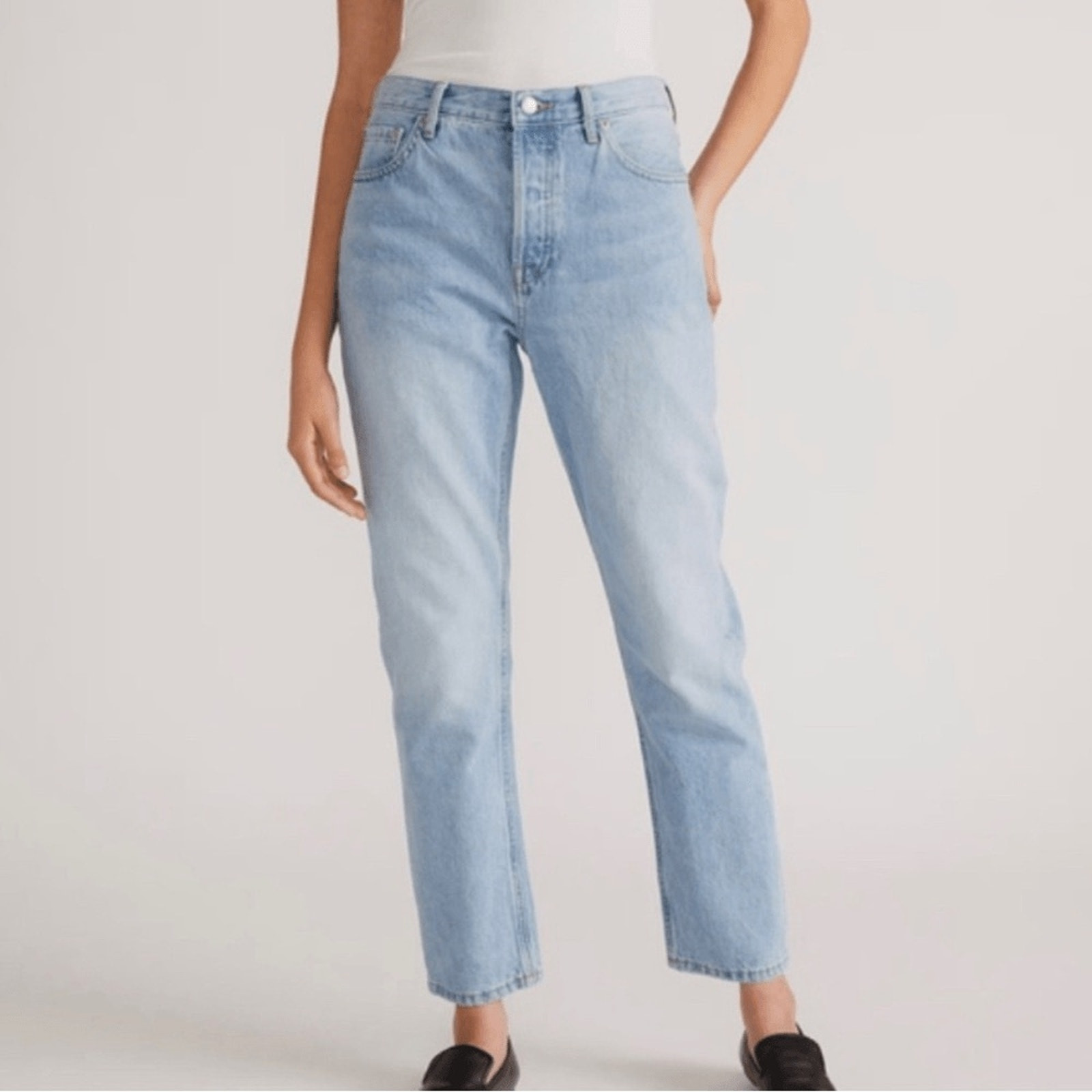 Everlane 90s Cheeky Jean Women's size 26 crop NWT organic cotton button fly